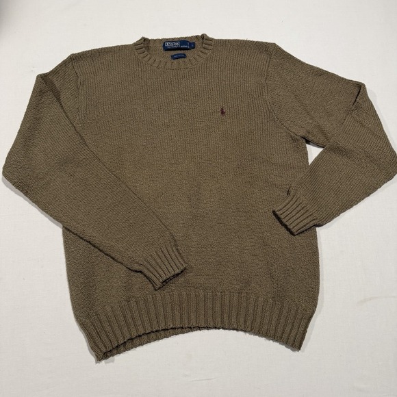 Ralph Lauren Other - VTG 90s Polo Ralph Lauren Chunky Shaker Knit Sweater Mens Large Brown Cotton